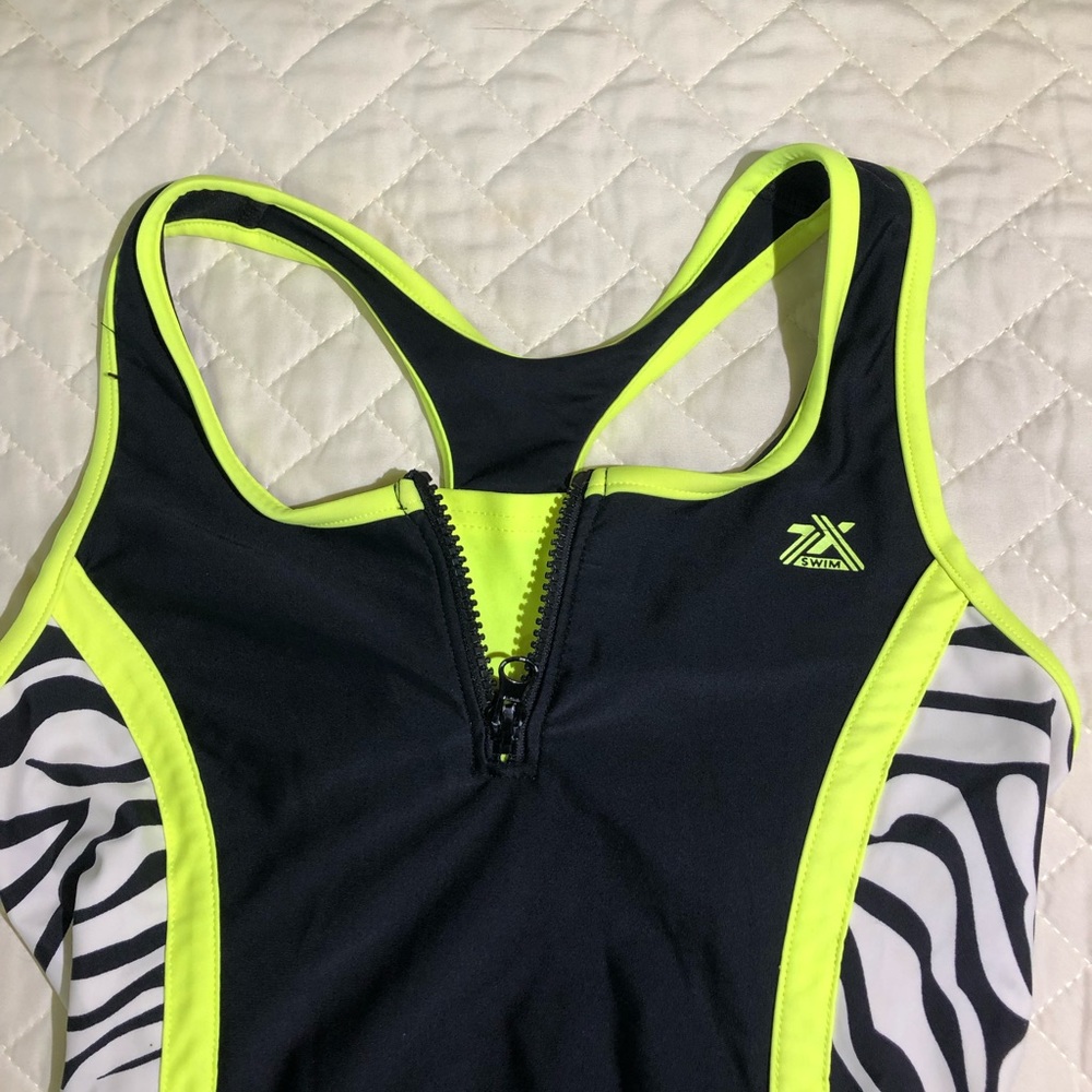 Black One Piece with Zebra Print
